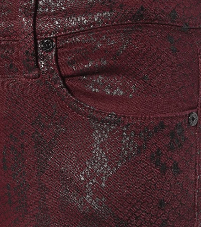Shop 7 For All Mankind The Skinny Snake-print Jeans In Red