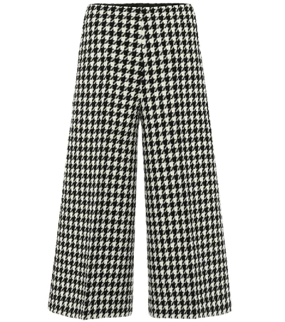 Shop Gucci Wool And Cotton Wide-leg Pants In Black