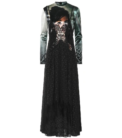 Shop Stella Mccartney Velvet And Floral Jacquard Dress In Black