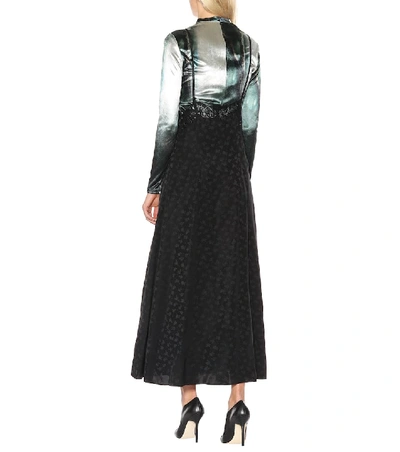 Shop Stella Mccartney Velvet And Floral Jacquard Dress In Black