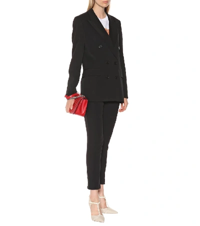 Shop Stella Mccartney Double-breasted Wool Blazer In Black