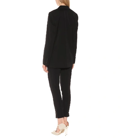 Shop Stella Mccartney Double-breasted Wool Blazer In Black