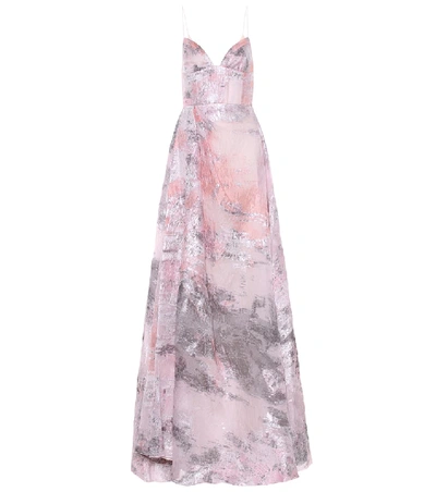 Shop Alex Perry Lauren Metallic Organza Gown In Pink