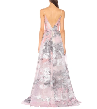 Shop Alex Perry Lauren Metallic Organza Gown In Pink