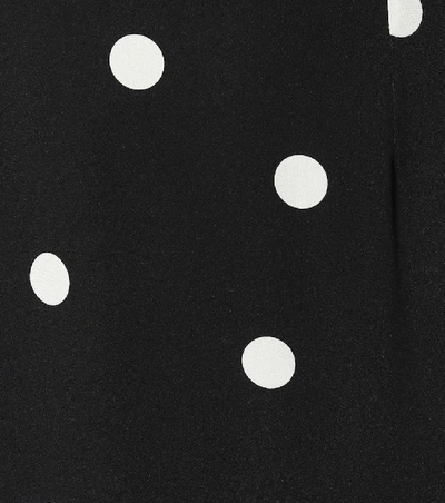 Shop Dolce & Gabbana Polka-dot Silk-charmeuse Midi Dress In Black