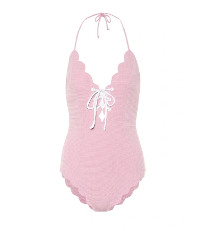 Shop Marysia Broadway Halter One-piece Swimsuit In Pink