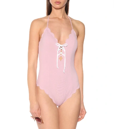 Shop Marysia Broadway Halter One-piece Swimsuit In Pink