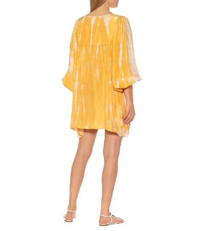 Shop Anna Kosturova Tie-dye Silk Dress In Yellow