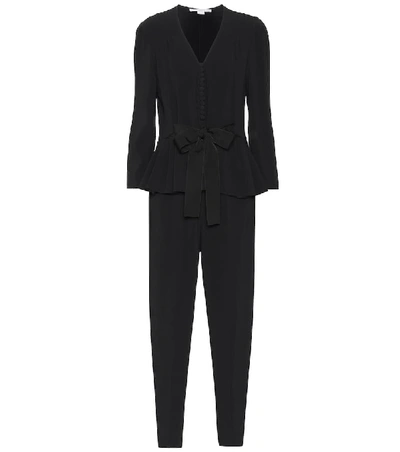 Shop Stella Mccartney Bow Peplum Jumpsuit In Black