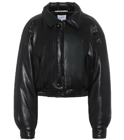 Shop Nanushka Bomi Faux-leather Jacket In Black