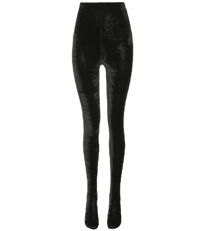 Shop Richard Quinn Velvet Tights In Black