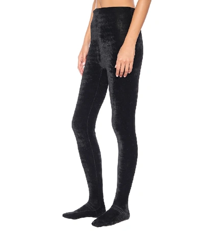 Shop Richard Quinn Velvet Tights In Black