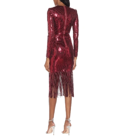 Shop Rebecca Vallance Matisse Sequined Midi Dress In Red