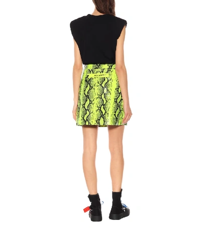 Shop Off-white Python-printed Leather Miniskirt In Yellow