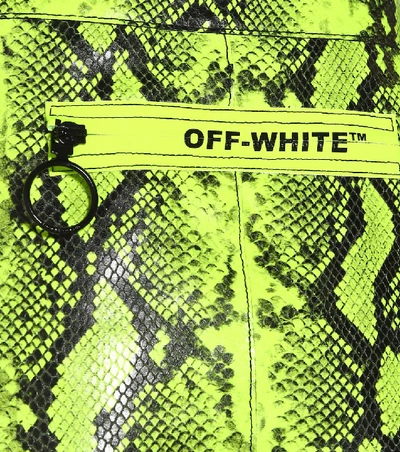 Shop Off-white Python-printed Leather Miniskirt In Yellow