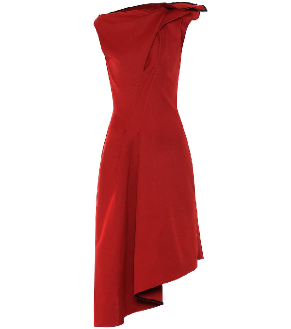 red knit midi dress