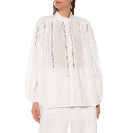 Shop Zimmermann Suraya Cotton Blouse In White