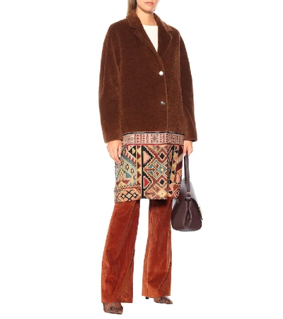 Shop Etro Wool And Alpaca-blend Coat In Brown