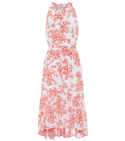 Shop Heidi Klein Belize Coral-print Silk Midi Dress In Red