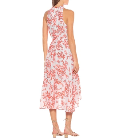 Shop Heidi Klein Belize Coral-print Silk Midi Dress In Red