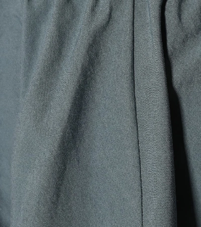 Shop Bottega Veneta Cotton And Silk Midi Skirt In Blue
