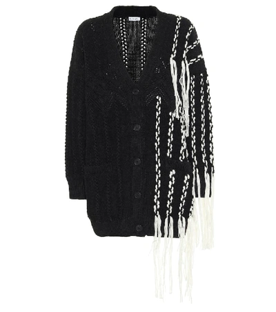 Shop Loewe Wool And Alpaca-blend Cardigan In Black