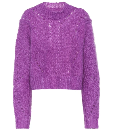 Shop Isabel Marant Irren Mohair And Wool-blend Sweater In Purple