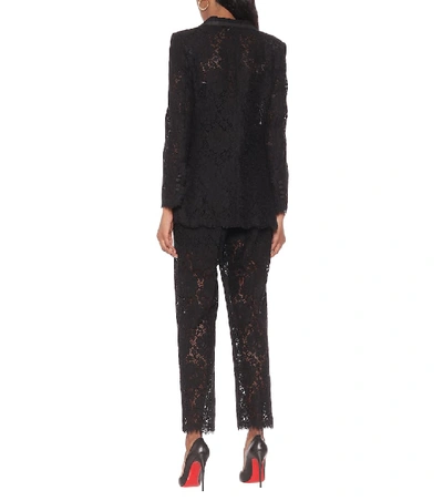 Shop Dolce & Gabbana Lace Blazer In Black