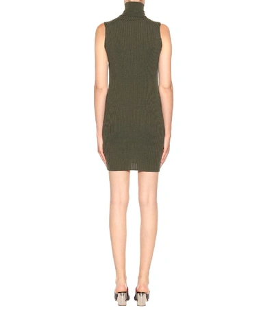 Shop Maison Margiela Sleeveless Wool Dress In Green