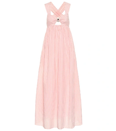 Shop Marysia East Hampton Gingham Cotton Dress In Pink