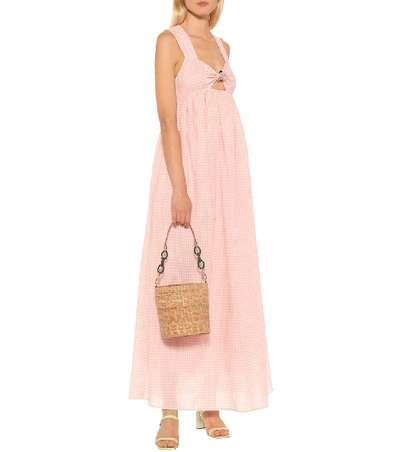 Shop Marysia East Hampton Gingham Cotton Dress In Pink