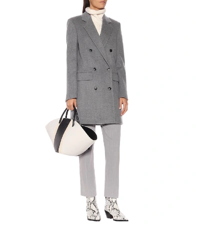 Shop Joseph Elkins Wool-bend Coat In Grey