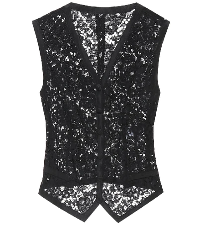 Shop Dolce & Gabbana Lace Vest In Black