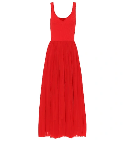 Shop Alexander Mcqueen Rib-knit Dress In Red