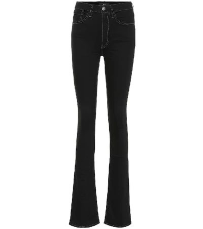 Shop 3x1 The Maya Skinny Flare High-rise Jeans In Black