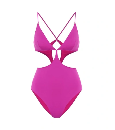 Shop Stella Mccartney Cut-out One-piece Swimsuit In Pink