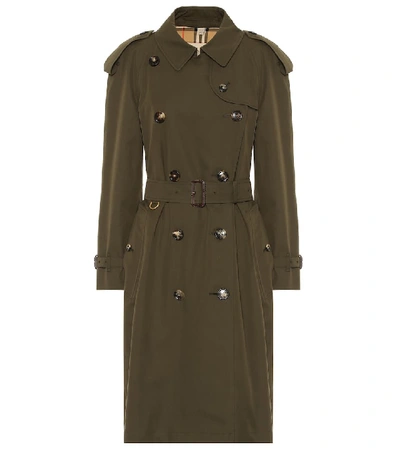 Shop Burberry The Westminster Cotton Trench Coat In Green