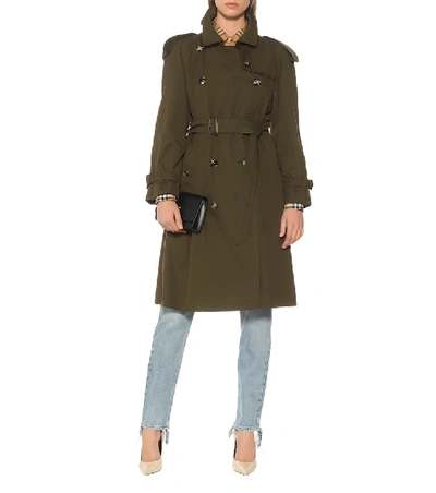 Shop Burberry The Westminster Cotton Trench Coat In Green