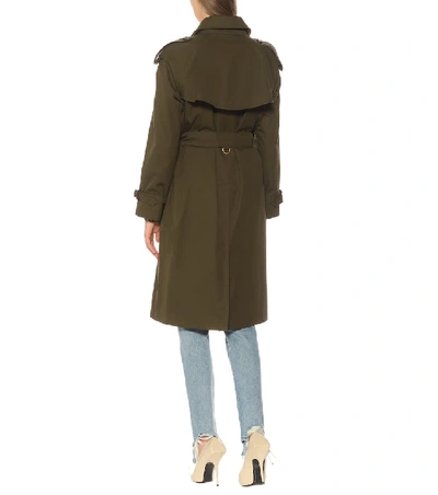 Shop Burberry The Westminster Cotton Trench Coat In Green