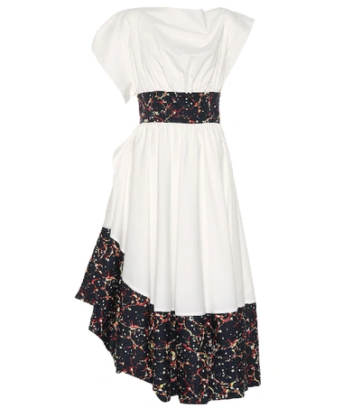 Shop Rosie Assoulin Bubble Tea Length Poplin Dress In White
