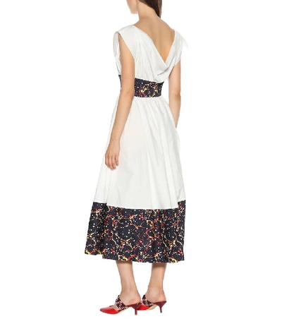 Shop Rosie Assoulin Bubble Tea Length Poplin Dress In White