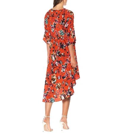 Shop Diane Von Furstenberg Eloise Floral Silk Dress In Orange