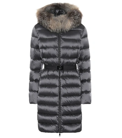 Shop Moncler Tinuv Fur-trimmed Down Coat In Black
