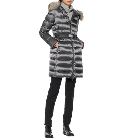 Shop Moncler Tinuv Fur-trimmed Down Coat In Black