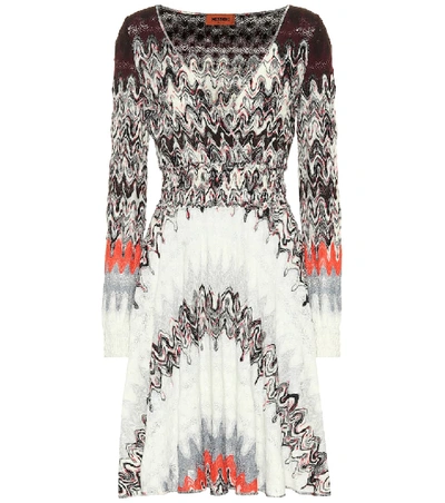 Shop Missoni Knitted Wrap-effect Dress In Multicoloured