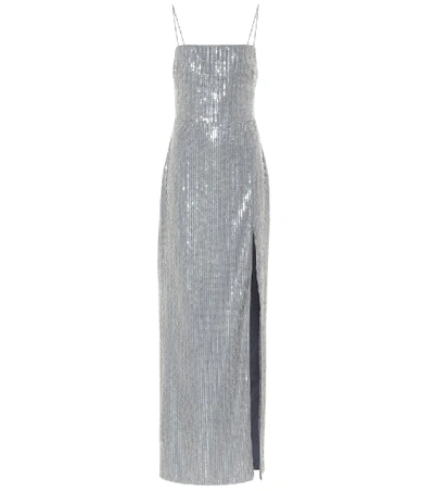 Shop Rasario Sequined Gown In Silver
