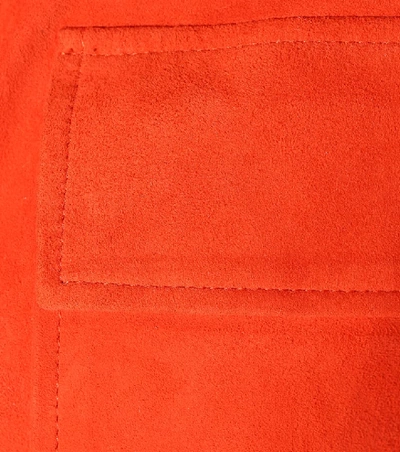 Shop Ganni Salvia Suede Jacket In Red