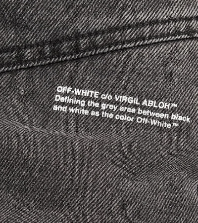 Shop Off-white Denim Miniskirt In Grey