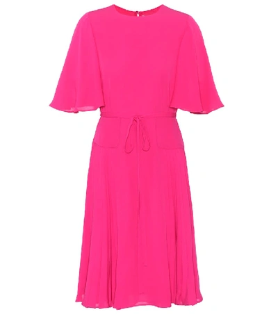 Shop Valentino Silk-crêpe Dress In Pink