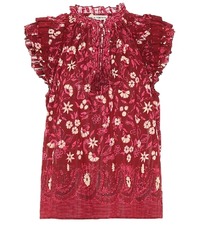 Shop Ulla Johnson Iris Floral Cotton Top In Red